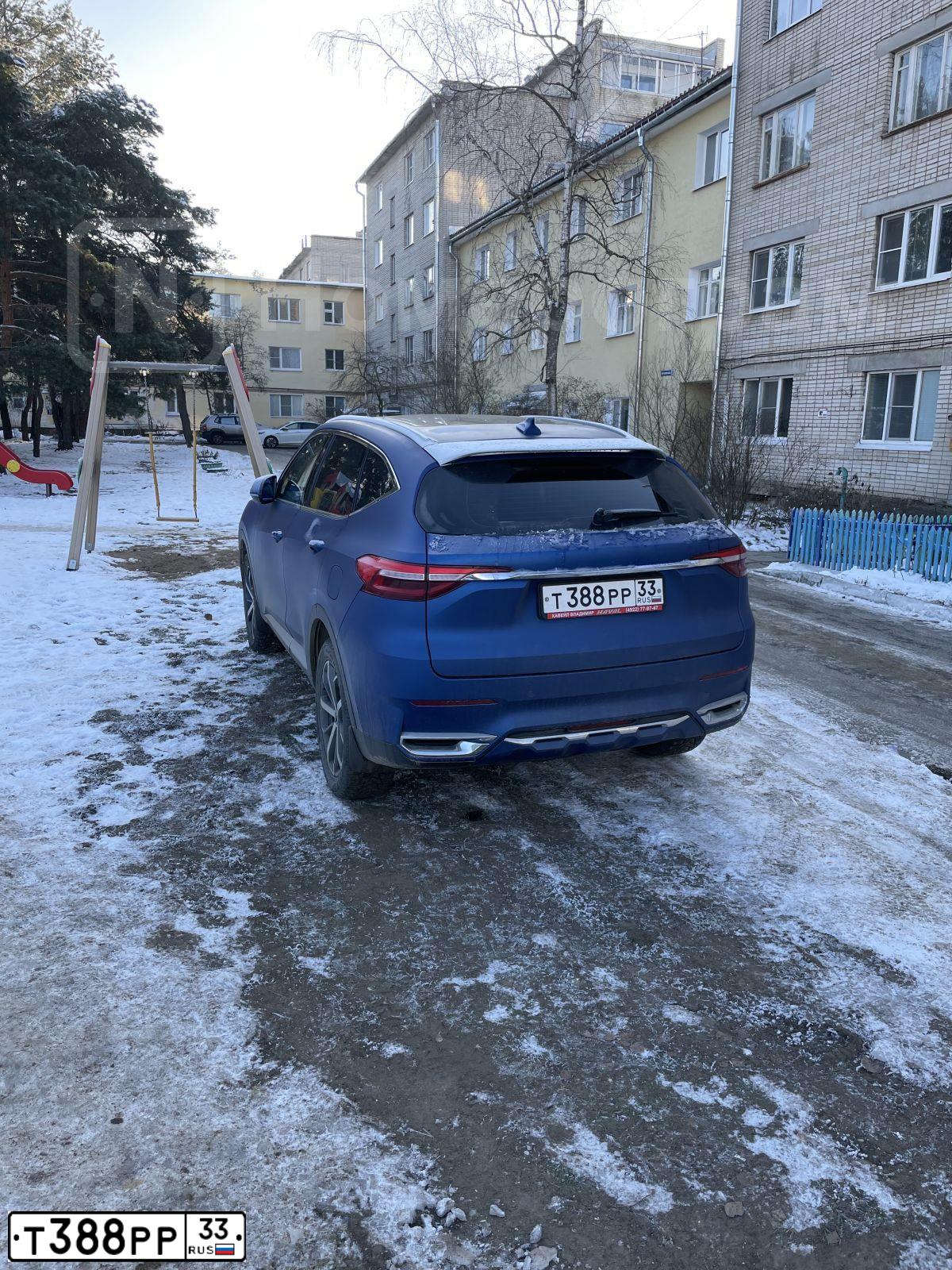 Фото автомобиля HAVAL L F7, 2019 — госномер Т388РР33. Цвет: синий