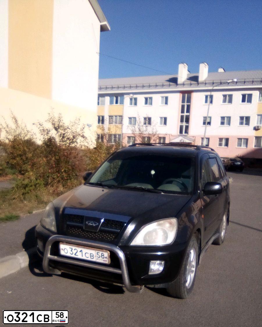Фото автомобиля CHERY TIGGO, 2007 — госномер В777ТТ58. Цвет: ЧЕРНЫЙ
