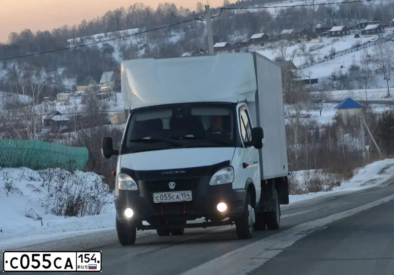 Фото автомобиля GAZ 3302 GAZEL, 2013 — госномер С055СА154. Цвет: Белый