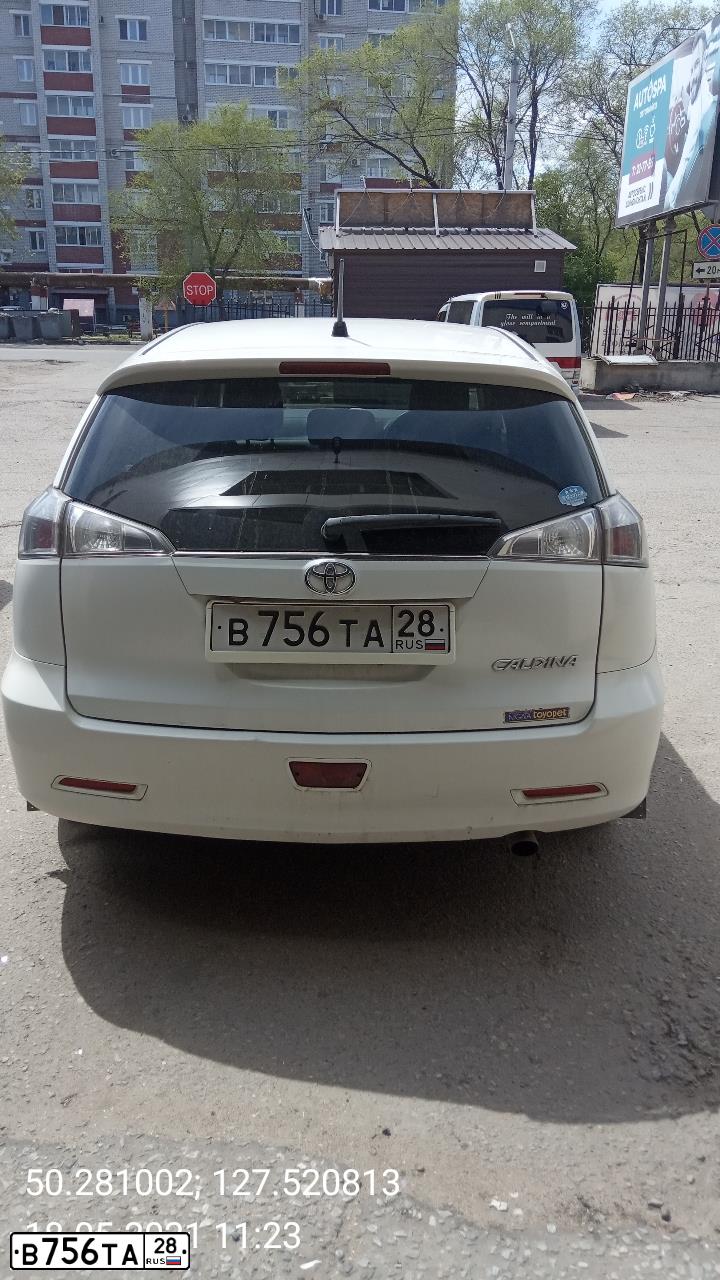 Фото автомобиля TOYOTA CALDINA, 2006 — госномер М376НН28
