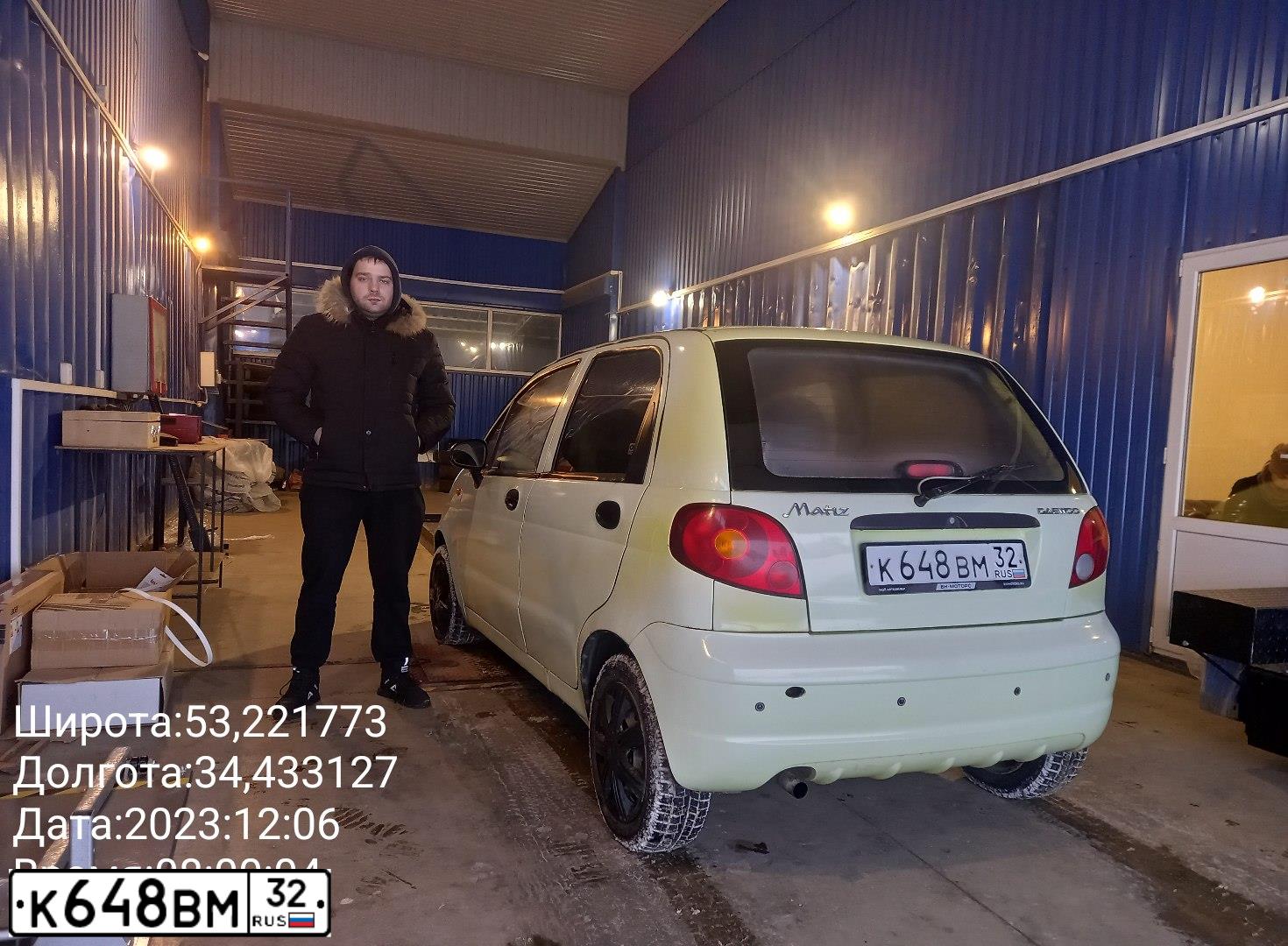 Фото автомобиля DAEWOO O MATIZ, 2008 — госномер Р144ВА32. Цвет: ЛИМОН