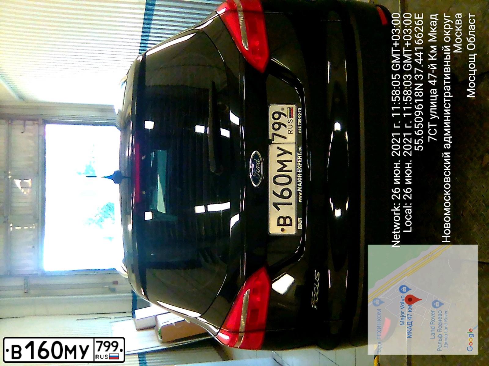 Фото автомобиля FORD FOCUS, 2017 — госномер В160МУ799. Цвет: ЧЕРНЫЙ