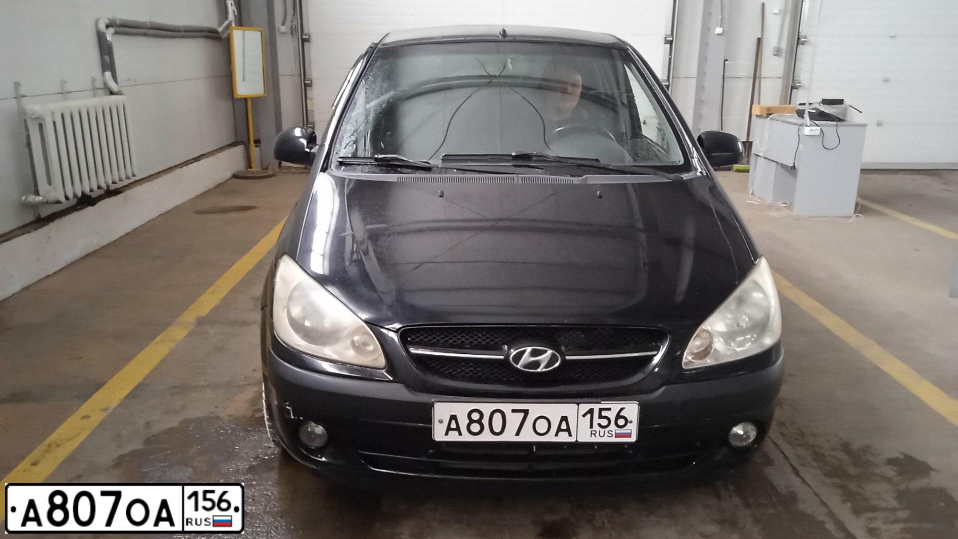 Фото автомобиля HYUNDAI GETZ, 2005 — госномер А807ОА156. Цвет: ЧЕРНЫЙ