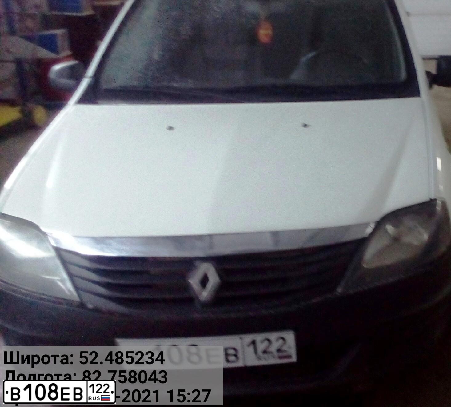 Фото автомобиля RENAULT LOGAN, 2013 — госномер В614ХК154. Цвет: Белый