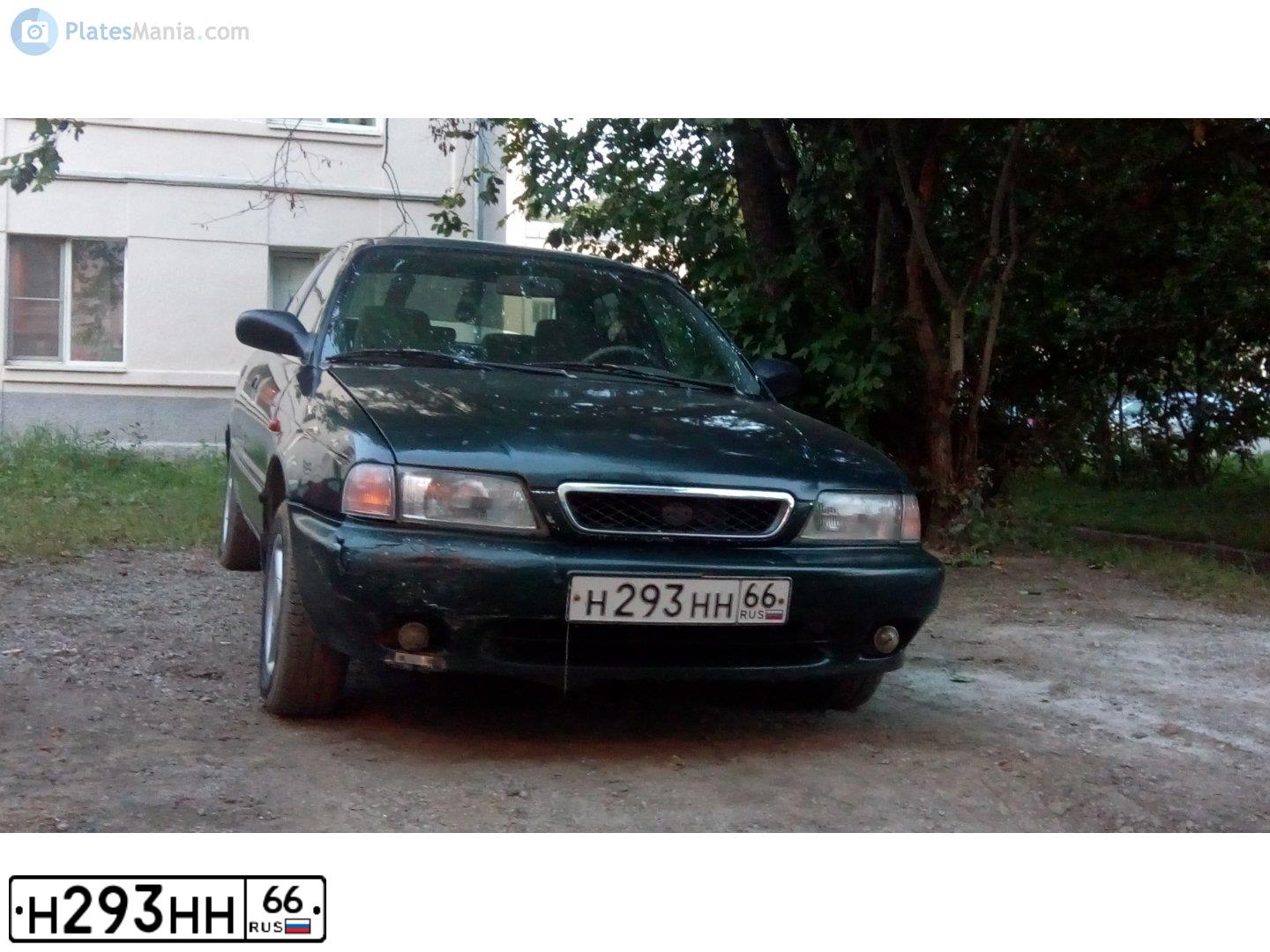 Фото автомобиля SUZUKI BALENO, 1998 — госномер Н293НН66. Цвет: Темно-зеленый