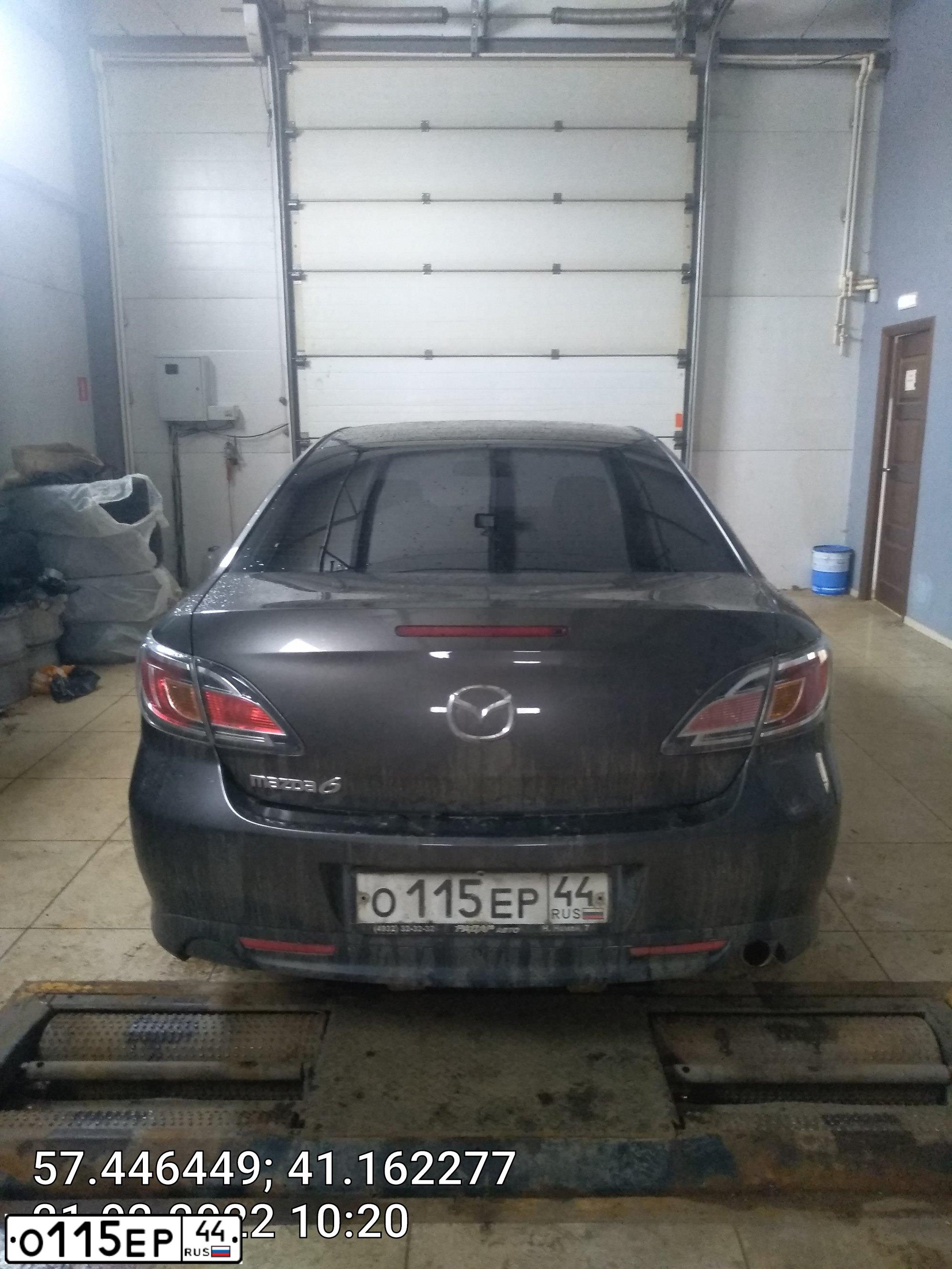 Фото автомобиля MAZDA 6, 2011 — госномер У571ВР44. Цвет: ТЕМНО-СЕРЫЙ