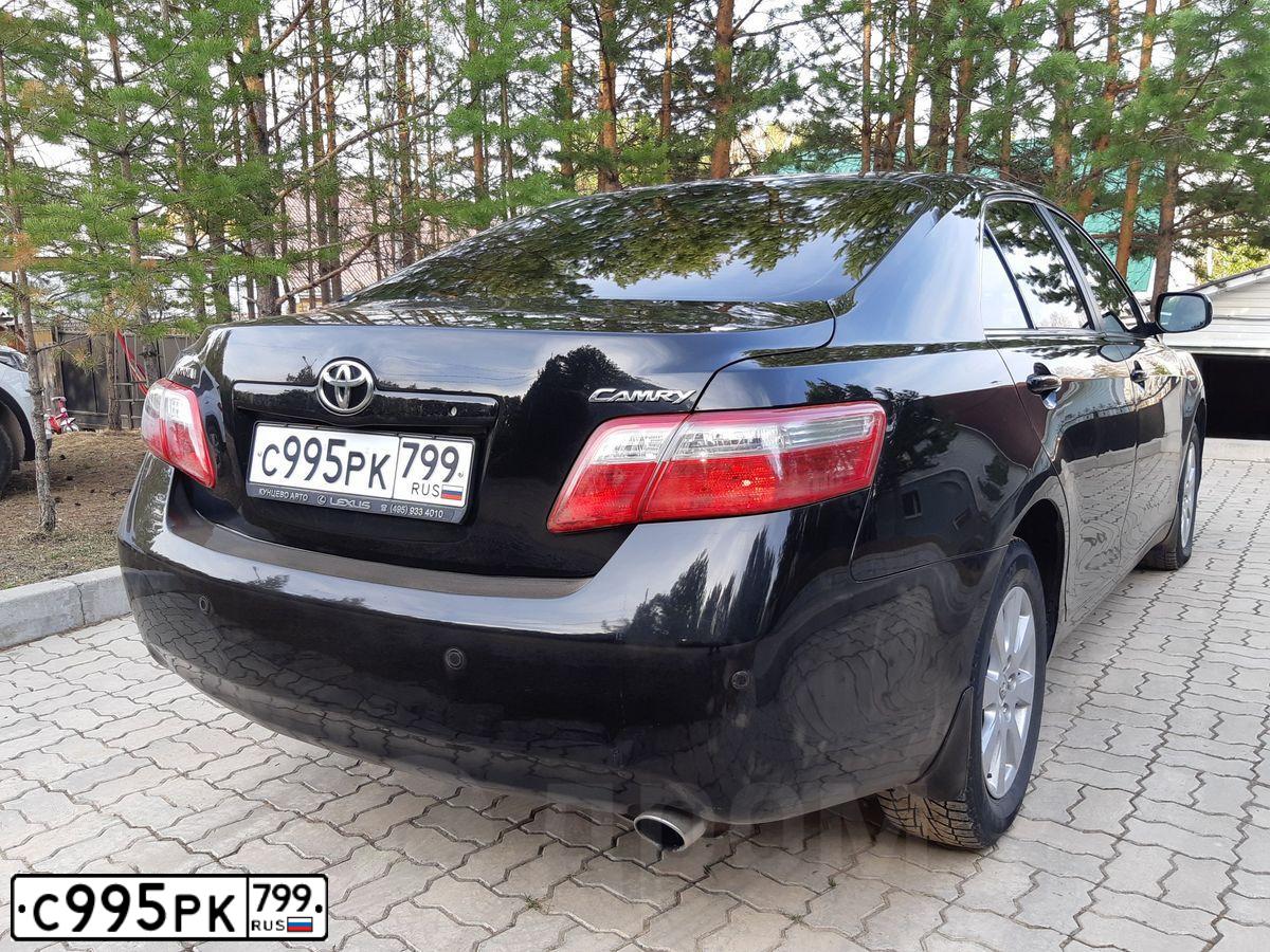 Фото автомобиля TOYOTA CAMRY, 2008 — госномер М632ОТ124. Цвет: ЧЕРНЫЙ