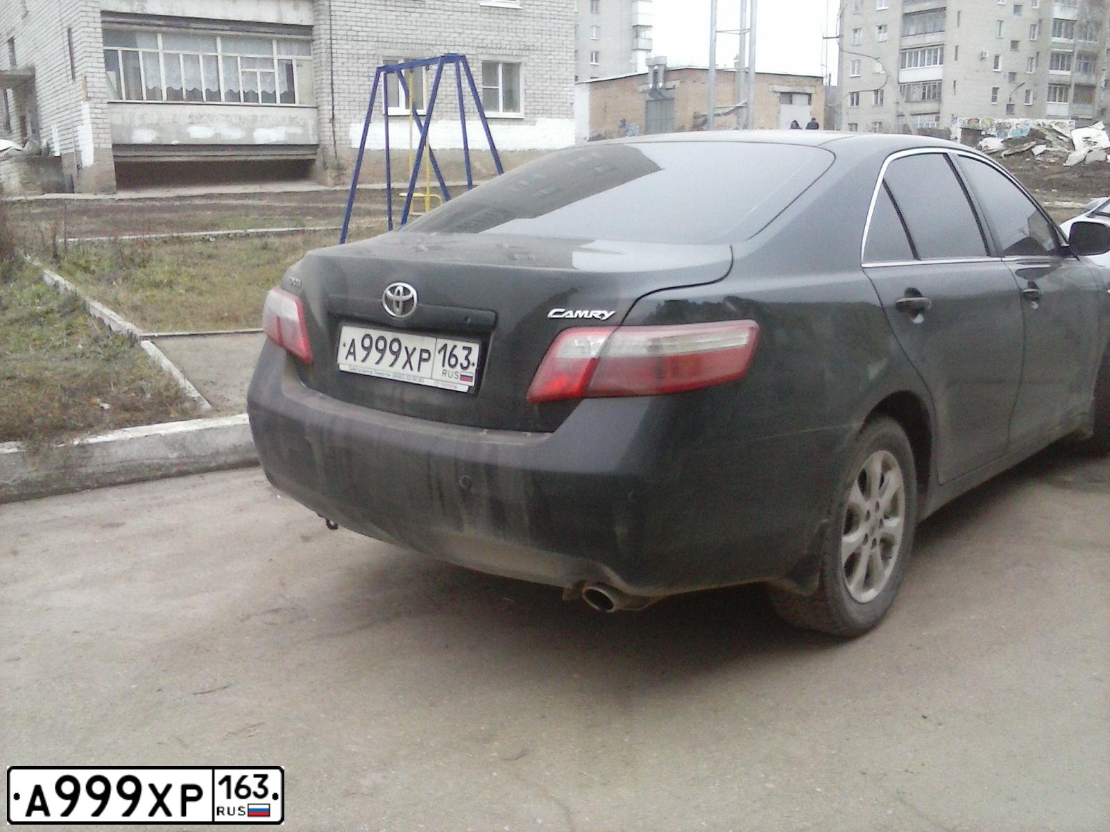 Фото автомобиля TOYOTA CAMRY, 2008 — госномер А999ХР163. Цвет: ЧЕРНЫЙ