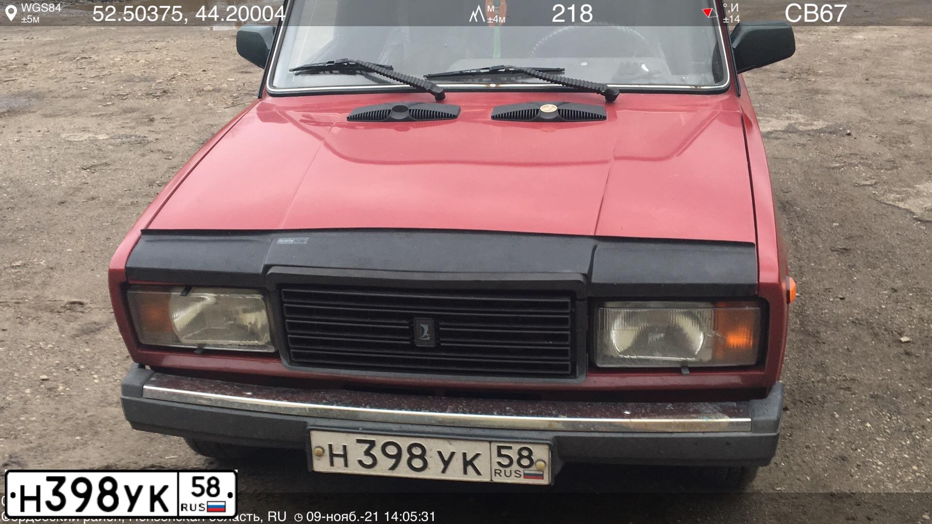Фото автомобиля LADA 2107, 2008 — госномер М918АХ58. Цвет: ВИШНЕВЫЙ