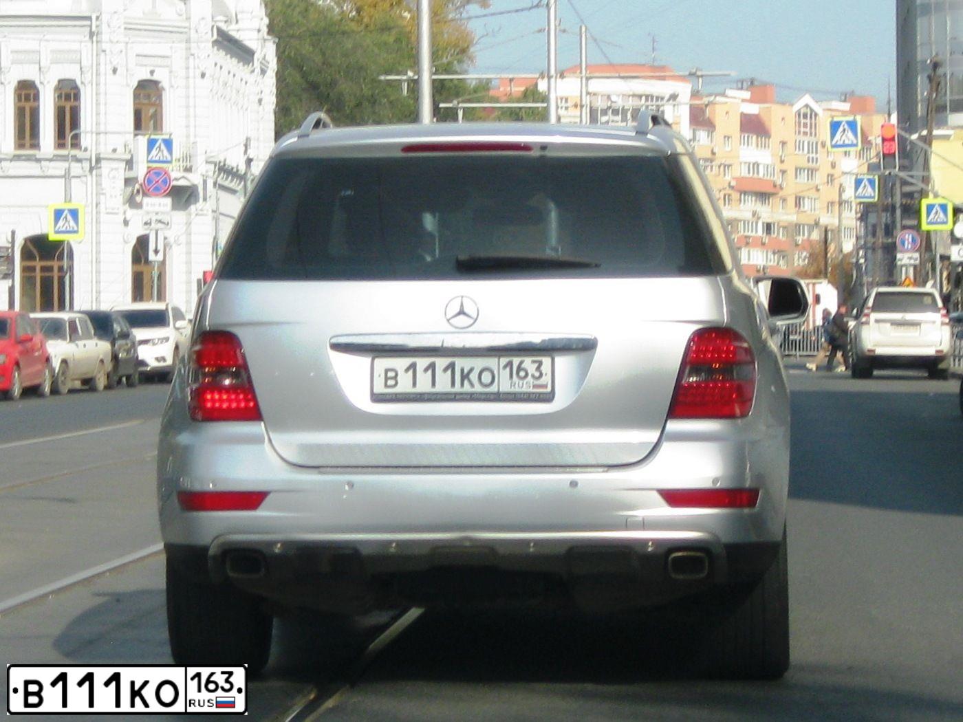 Фото автомобиля MERCEDES M-KLASSE, 2009 — госномер В111КО163. Цвет: СЕРЕБРИСТЫЙ