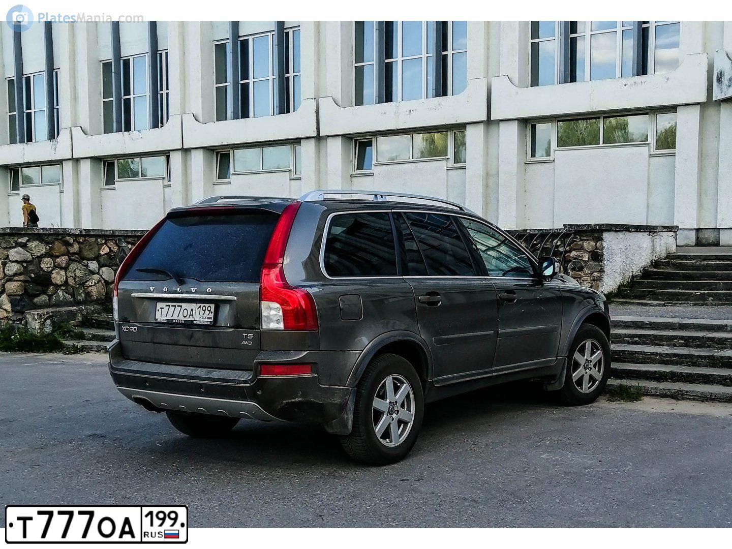 Фото автомобиля VOLVO XC90, 2008 — госномер Т777ОА199. Цвет: КОРИЧНЕВЫЙ СВЕТЛЫЙ