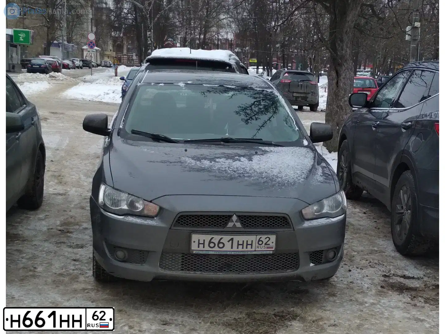 Фото автомобиля MITSUBISHI LANCER, 2008 — госномер Р839ВА48. Цвет: СЕРЫЙ