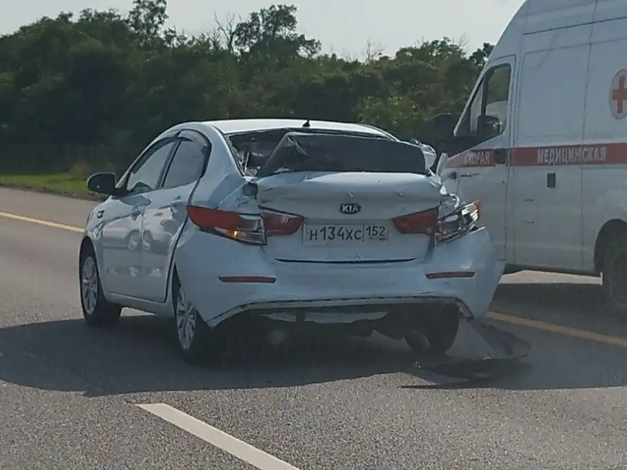Фото автомобиля KIA RIO, 2015 — госномер Н134ХС152. Цвет: Белый