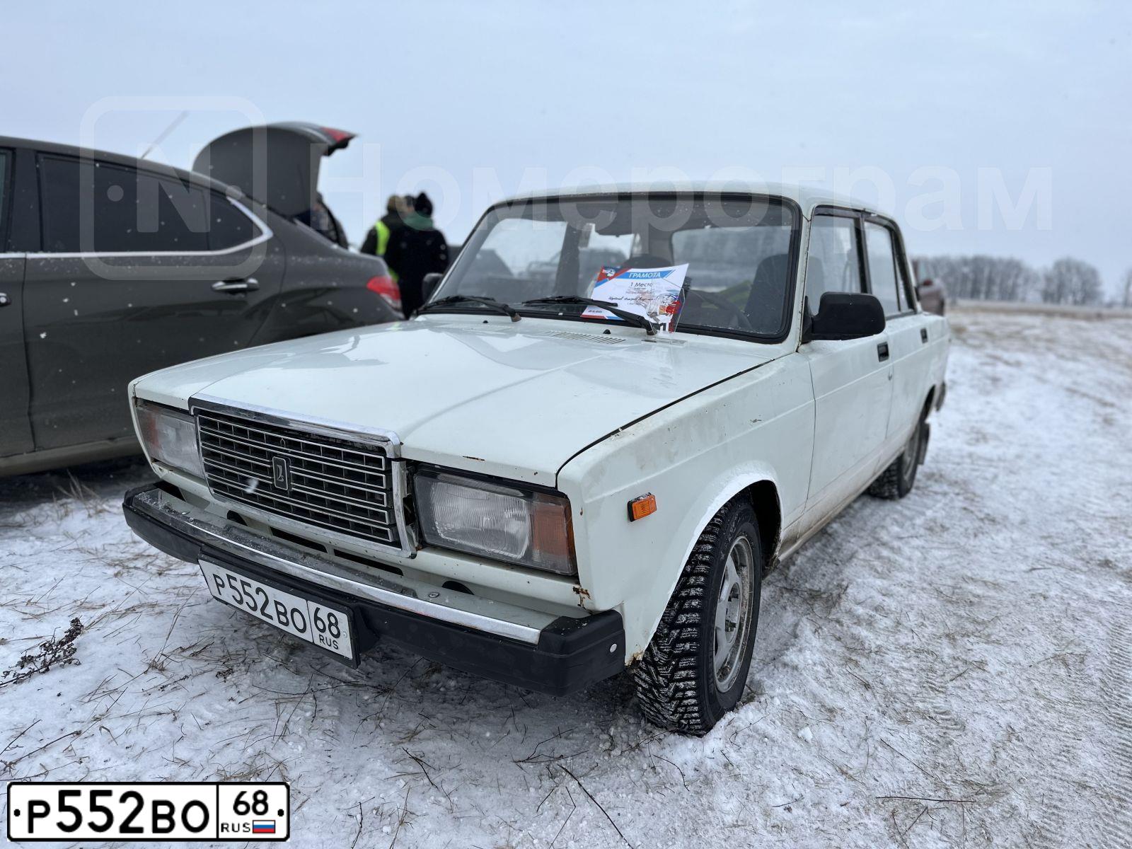 Фото автомобиля VAZ 2107 LADA, 1997 — госномер А350МР68. Цвет: Белый