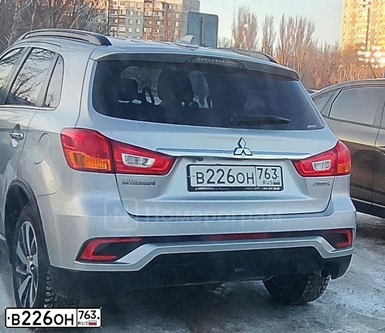 Фото автомобиля MITSUBISHI ASX, 2019 — госномер В226ОН763. Цвет: (БЕЛЫЙ)СЕРЕБРИСТЫЙ