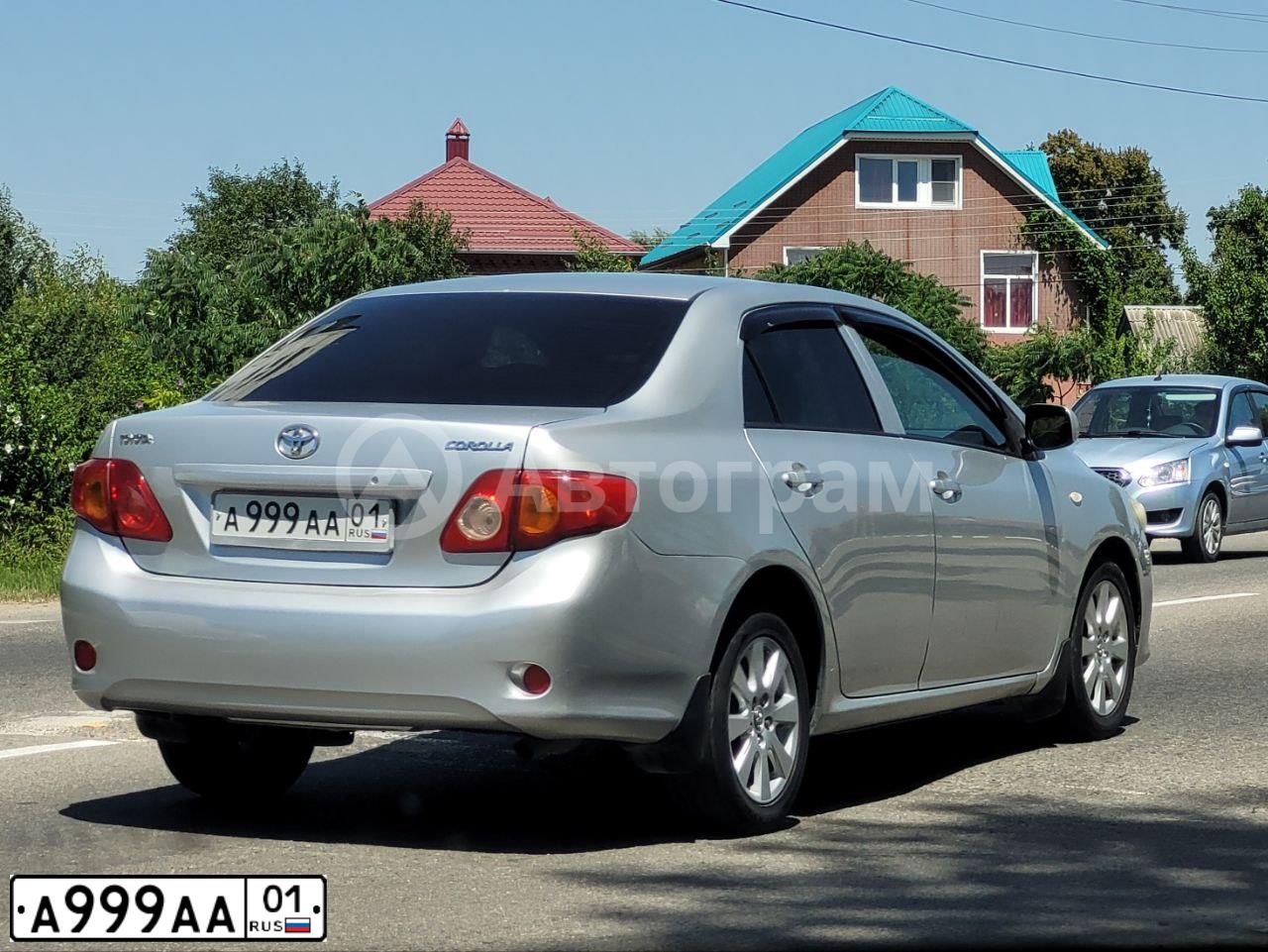Фото автомобиля TOYOTA CAMRY, 2008 — госномер А999АА01. Цвет: СЕРЕБРИСТЫЙ