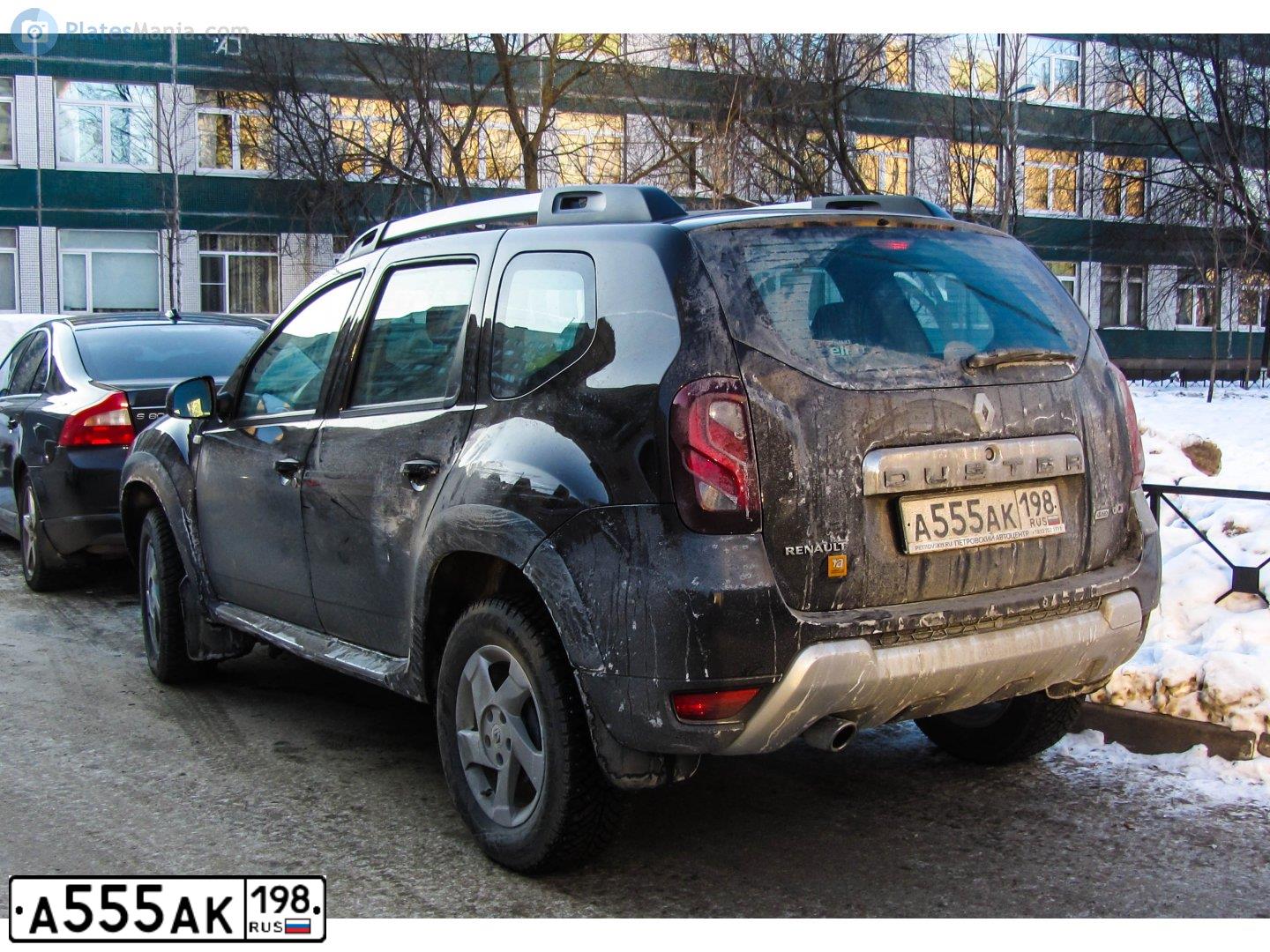 Фото автомобиля RENAULT DUSTER, 2018 — госномер А555АК198. Цвет: ТЕМНО-КОРИЧНЕВЫЙ