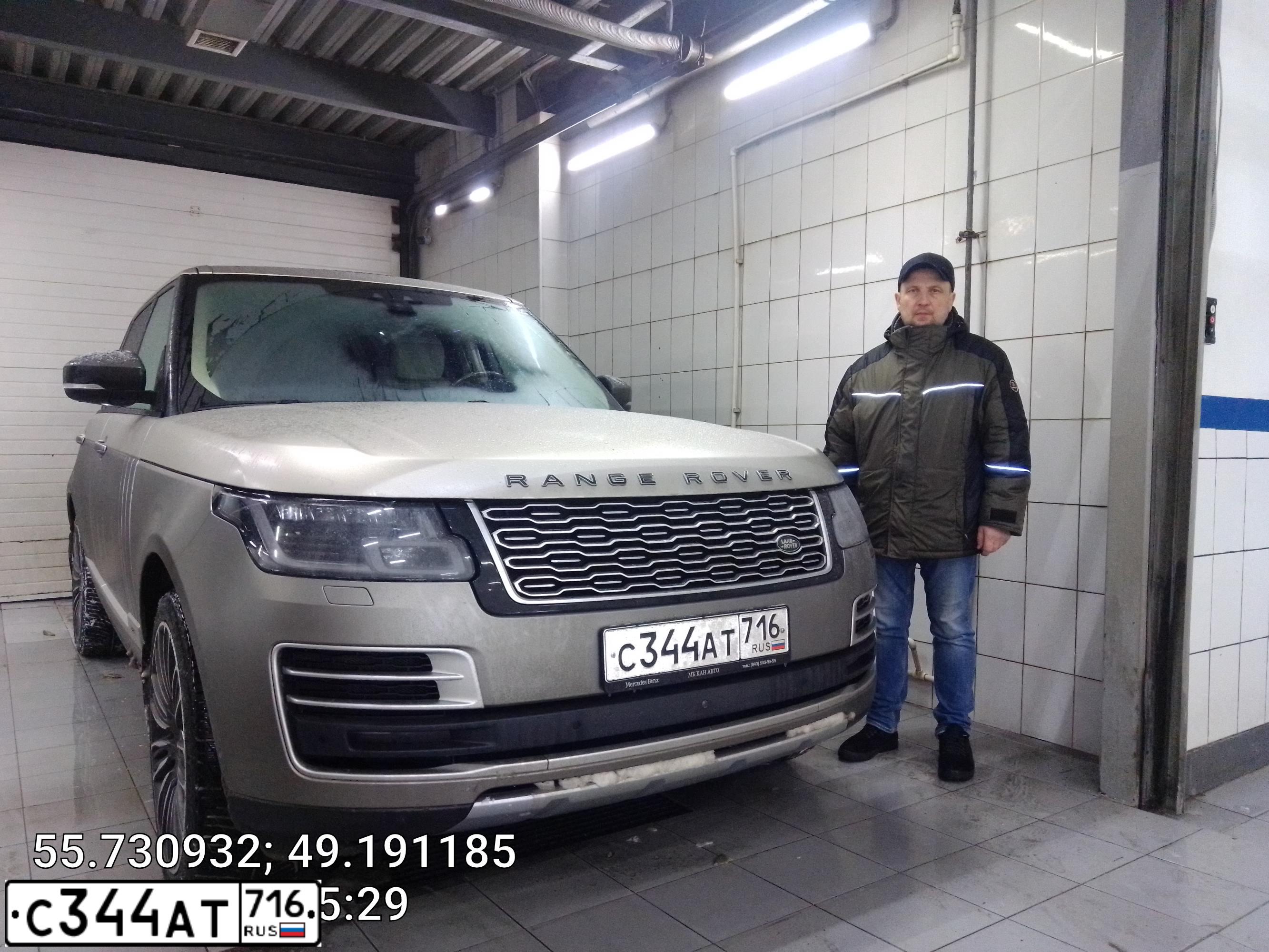 Фото автомобиля LANDROVER RANGE ROVER, 2019 — госномер С344АТ716. Цвет: СЕРЫЙ