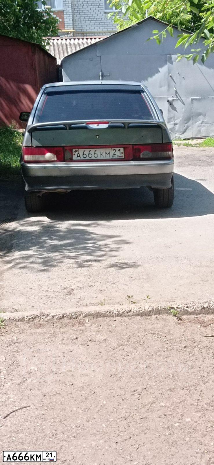 Фото автомобиля LADA 2114 SAMARA, 2008 — госномер А666КМ21. Цвет: СЕРО-ЗЕЛЕНЫЙ