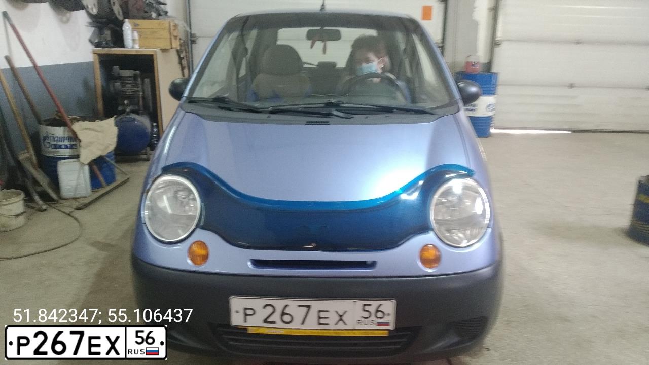 Фото автомобиля DAEWOO MATIZ, 2008 — госномер Р267ЕХ56. Цвет: Перламутрово-голубой