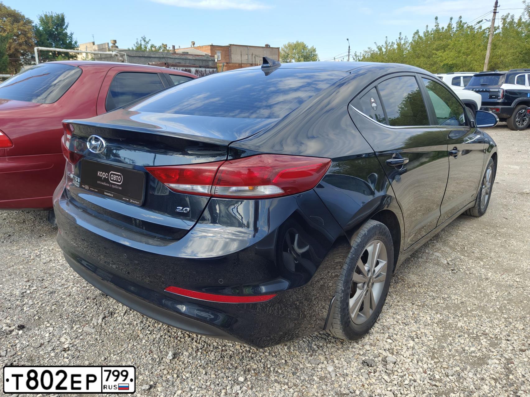 Фото автомобиля HYUNDAI ELANTRA, 2018 — госномер М245ЕХ180. Цвет: ЧЕРНЫЙ