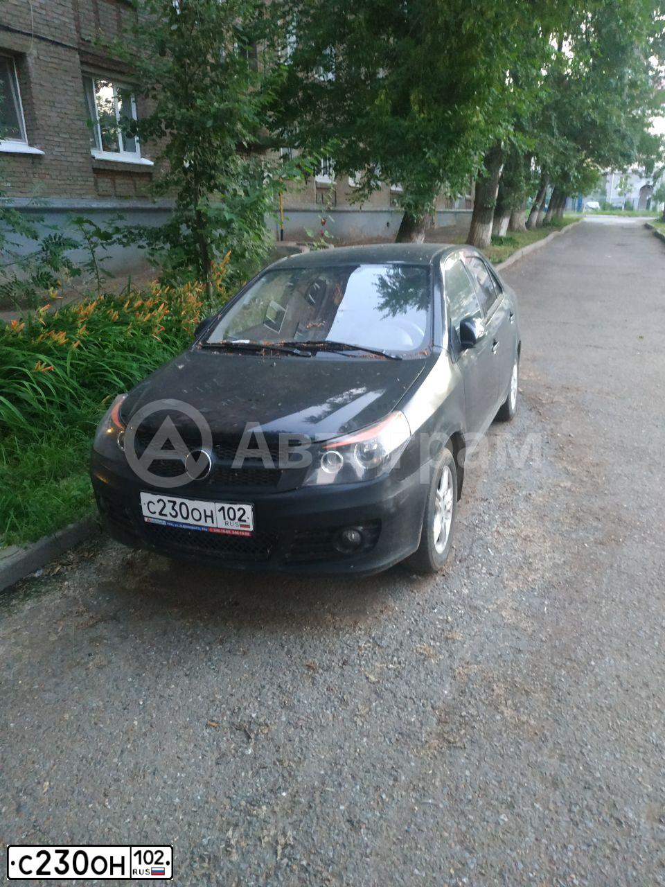 Фото автомобиля GEELY GC6, 2014 — госномер С230ОН102. Цвет: ЧЕРНЫЙ