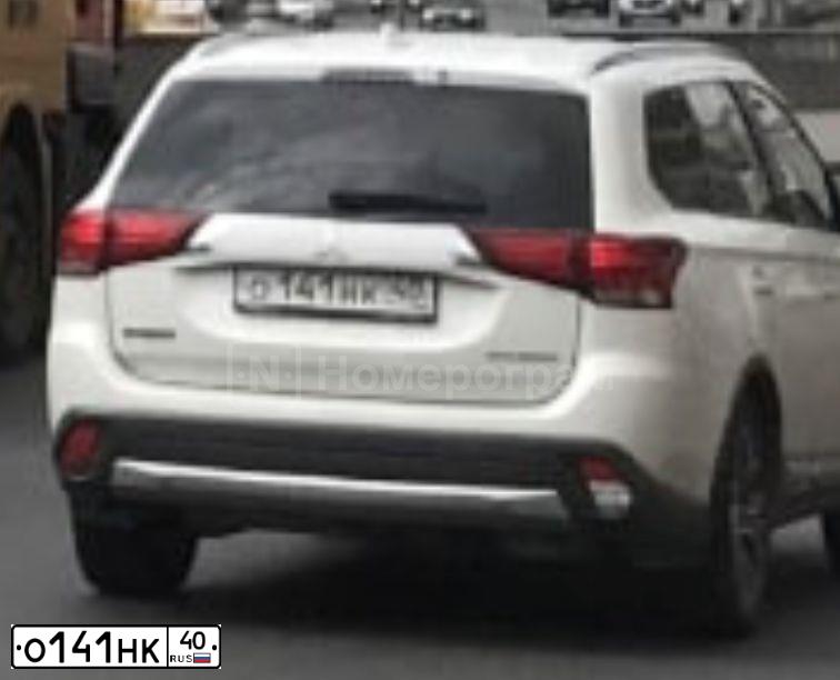 Фото автомобиля MITSUBISHI OUTLANDER, 2018 — госномер О141НК40. Цвет: БЕЛЫЙ