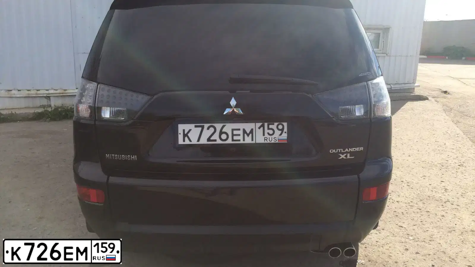 Фото автомобиля MITSUBISHI OUTLANDER, 2007 — госномер К726ЕМ159. Цвет: ЧЕРНЫЙ