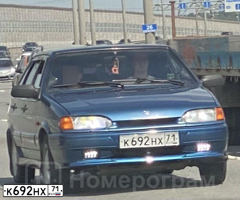 Фото автомобиля LADA 2114 SAMARA, 2004 — госномер К692НХ71. Цвет: сине-зеленый