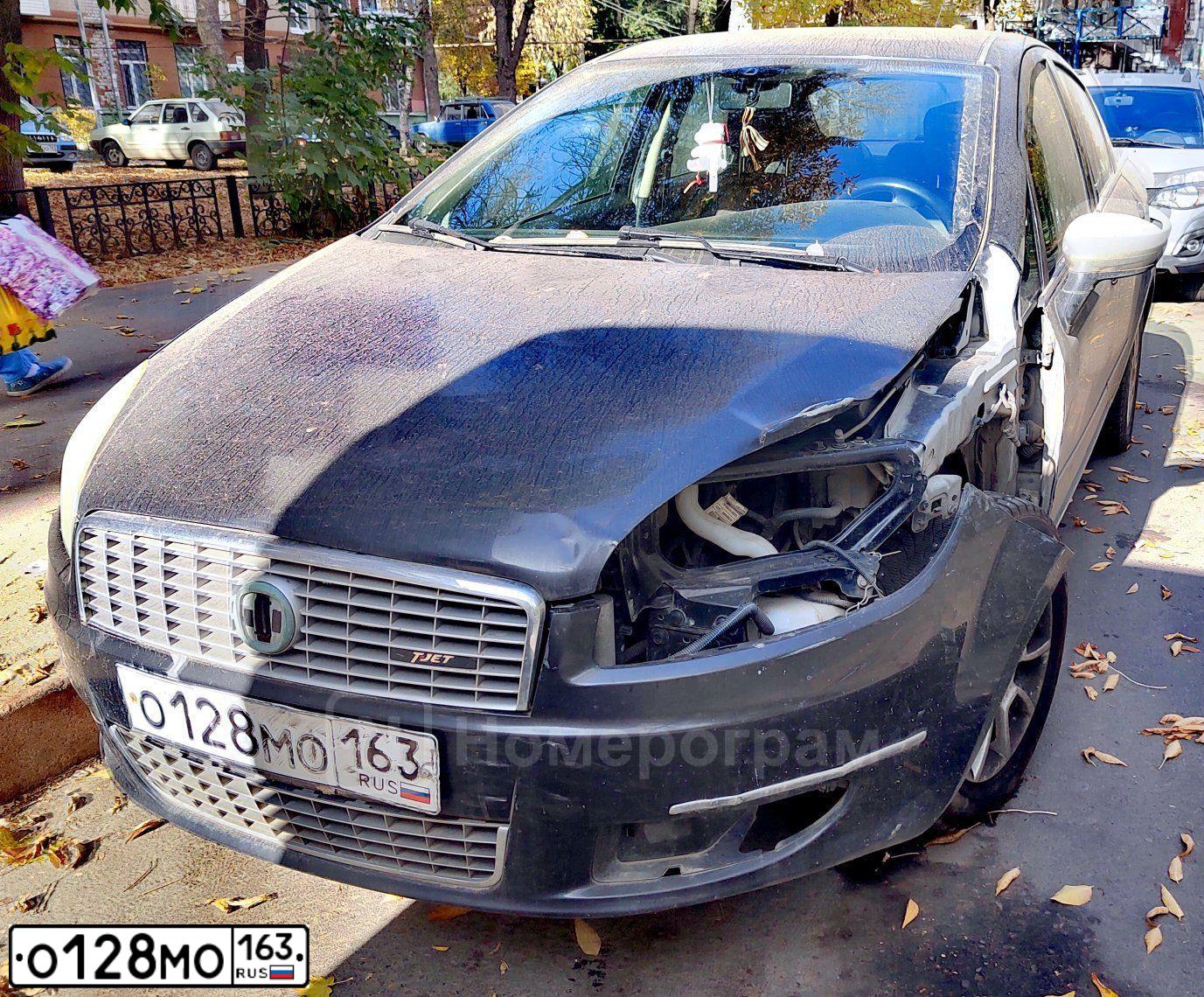 Фото автомобиля FIAT LINEA, 2011 — госномер О128МО163. Цвет: ЧЕРНЫЙ