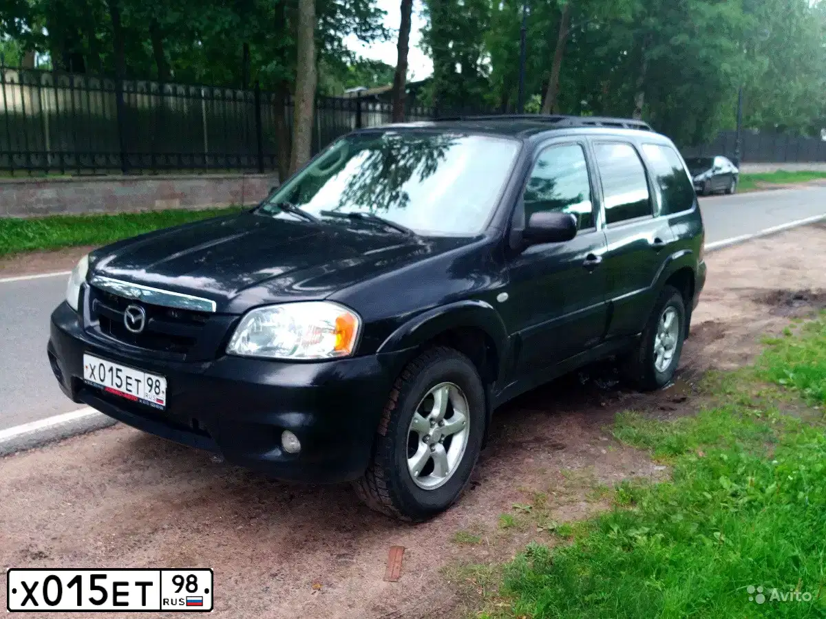 Фото автомобиля MAZDA TRIBUTE, 2005 — госномер Х015ЕТ98. Цвет: ЧЕРНЫЙ