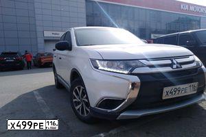 Фото автомобиля MITSUBISHI OUTLANDER, 2015 — госномер М055МС73. Цвет: Белый