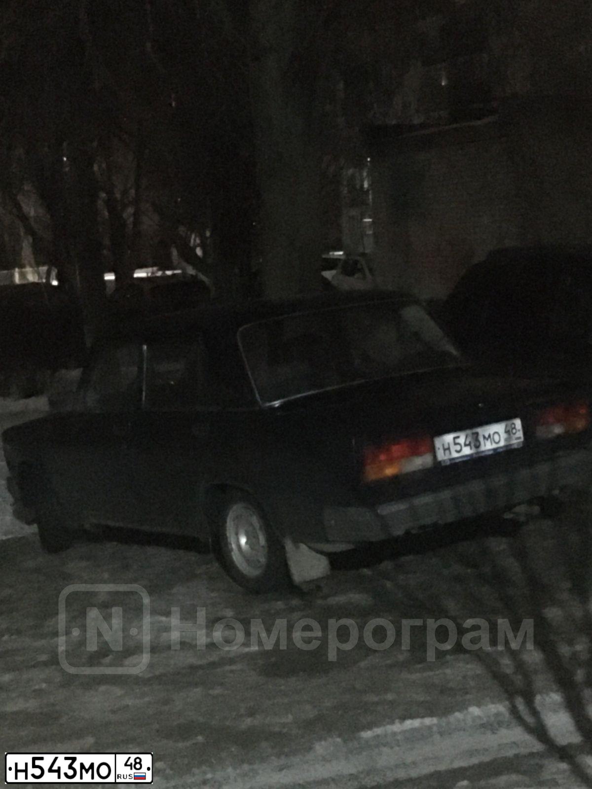 Фото автомобиля LADA 2107 LADA, 2011 — госномер Н543МО48. Цвет: синий