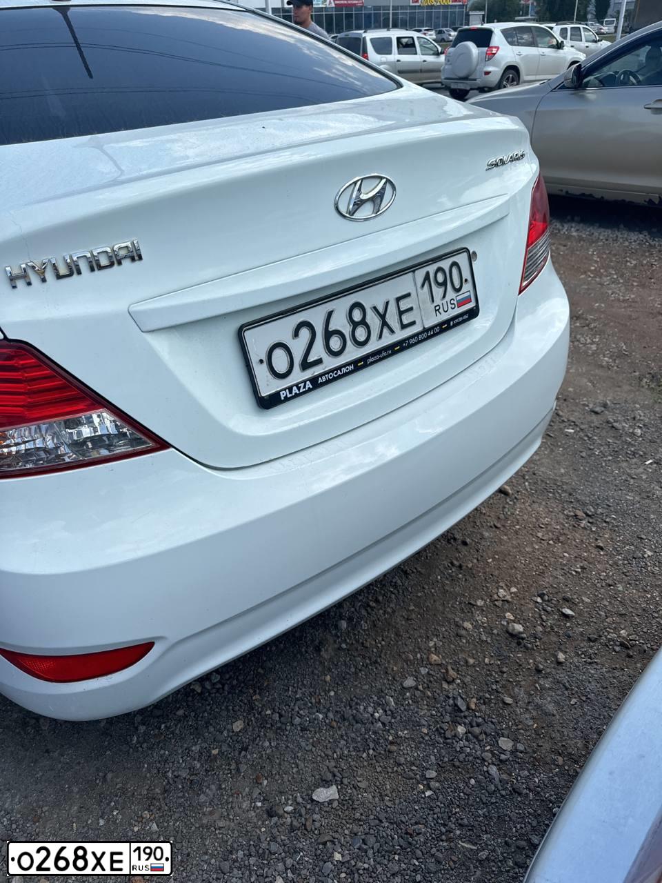 Фото автомобиля HYUNDAI SOLARIS, 2012 — госномер К638НР702. Цвет: Белый