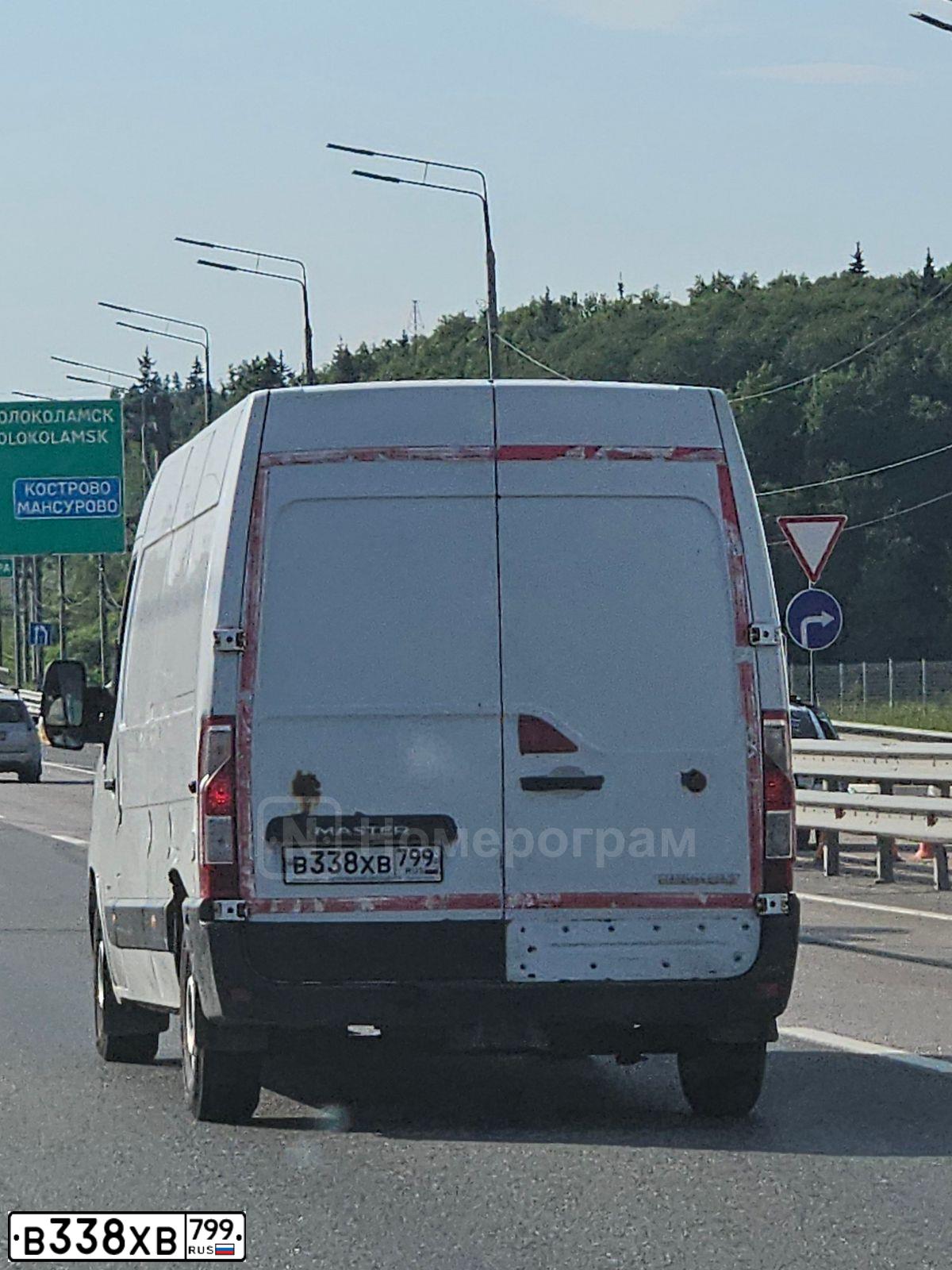 Фото автомобиля RENAULT MASTER, 2020 — госномер В338ХВ799. Цвет: Белый