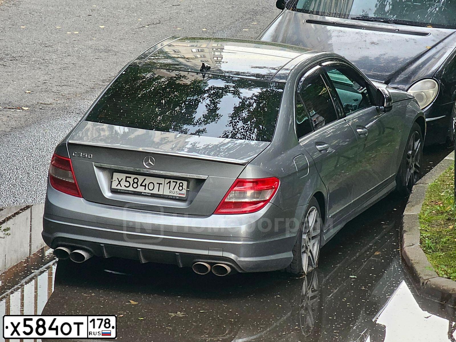 Фото автомобиля MERCEDES C-KLASSE, 2007 — госномер Х584ОТ178. Цвет: СЕРЫЙ