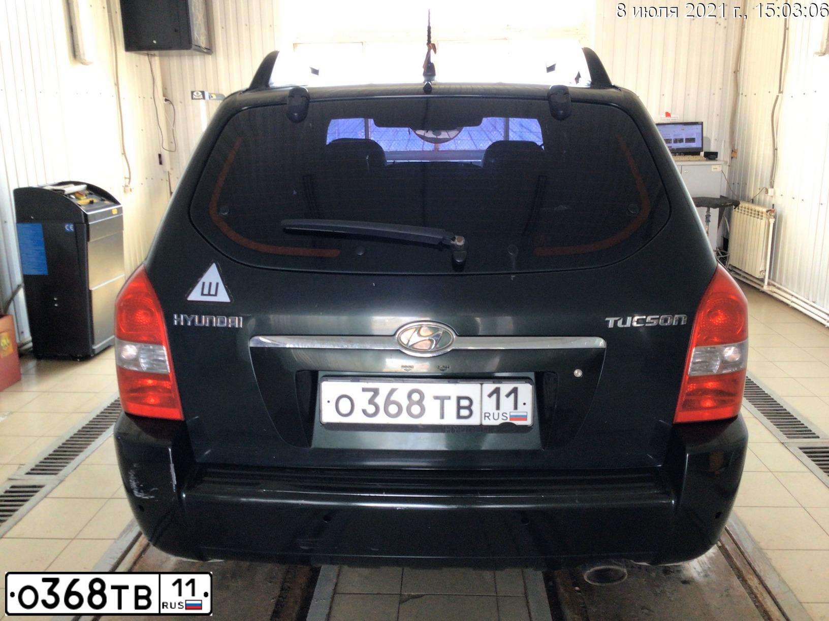 Фото автомобиля HYUNDAI TUCSON, 2006 — госномер С867АН11. Цвет: Темно-зеленый