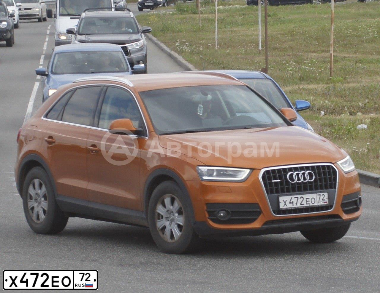 Фото автомобиля AUDI Q3, 2012 — госномер Х472ЕО72. Цвет: Оранжевый