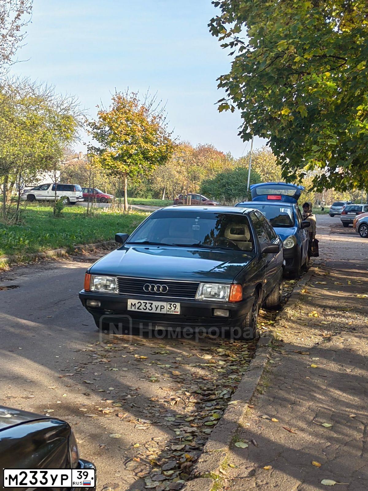 Фото автомобиля AUDI 100, 1989 — госномер М233УР39. Цвет: СИНИЙ