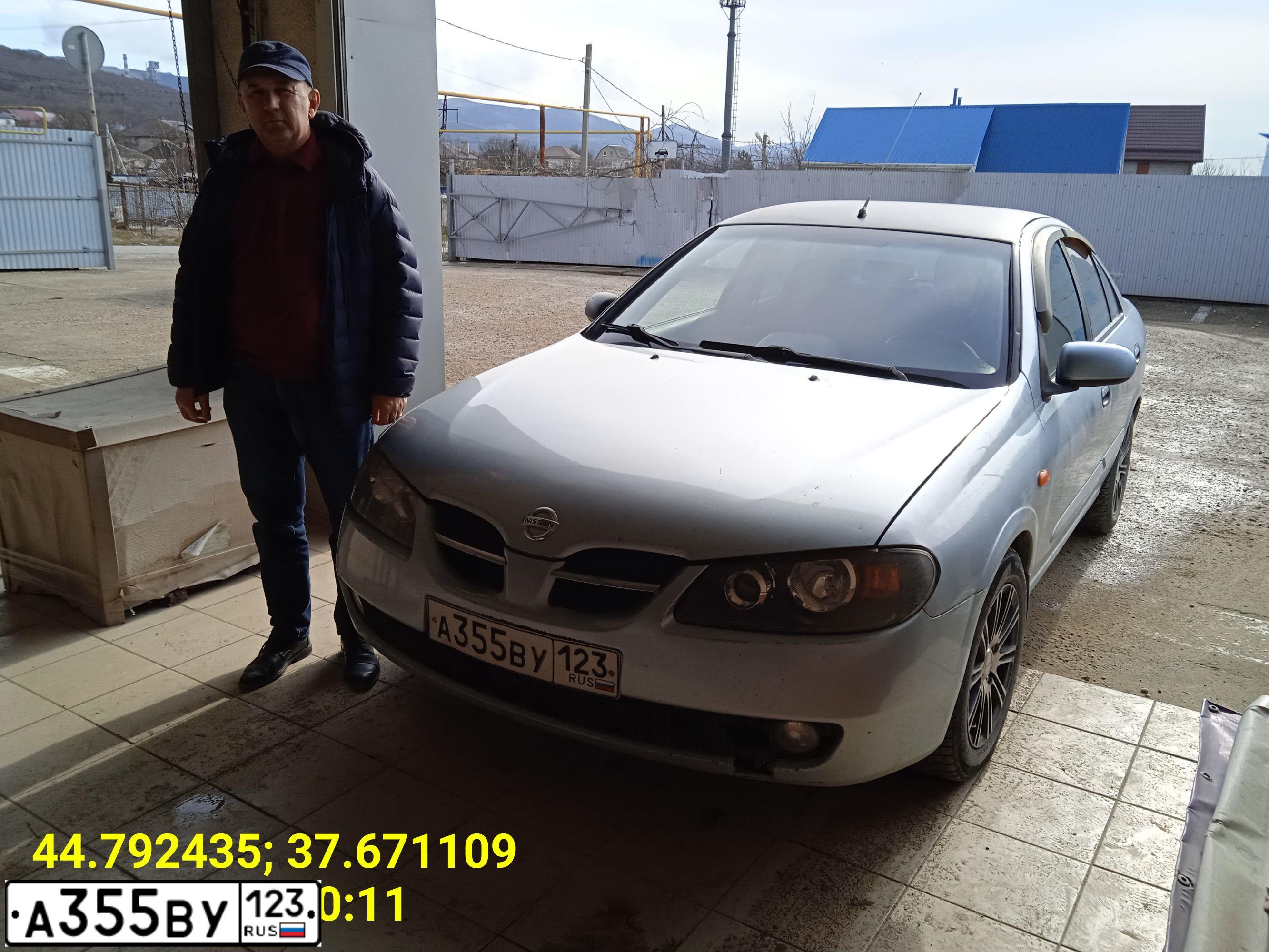 Фото автомобиля NISSAN ALMERA, 2004 — госномер С780ЕА193. Цвет: голубой