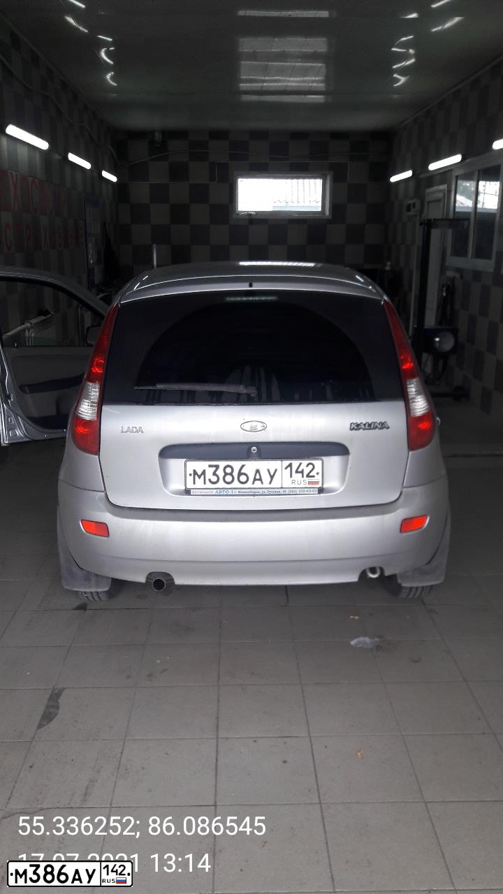 Фото автомобиля LADA 1119 KALINA, 2012 — госномер М386АУ142. Цвет: СЕРЕБРИСТЫЙ