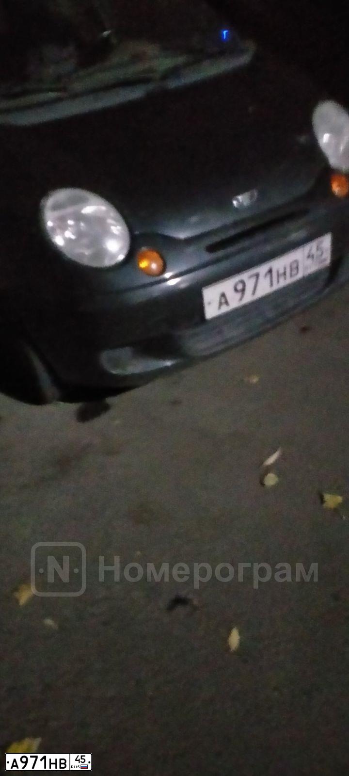 Фото автомобиля DAEWOO MATIZ, 2012 — госномер А971НВ45. Цвет: Бледно-Черный