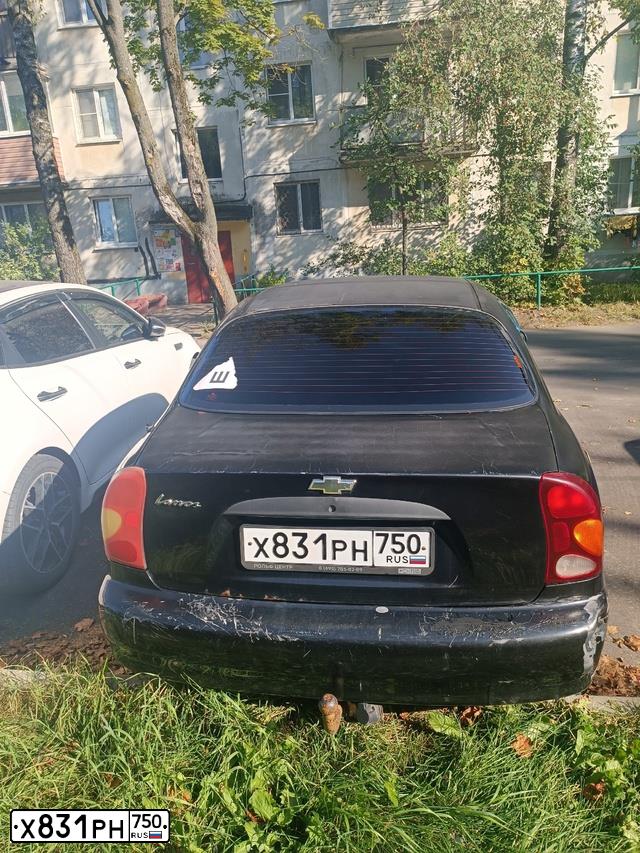 Фото автомобиля ZAZ LANOS, 2006 — госномер Х831РН750. Цвет: ЧЕРНЫЙ