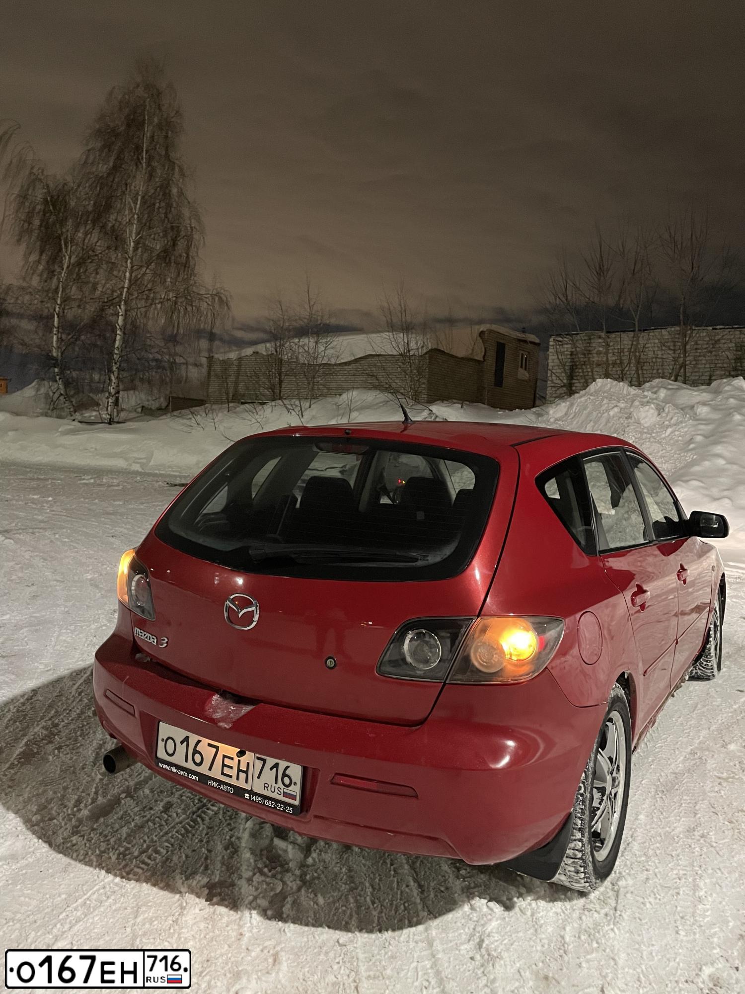 Фото автомобиля MAZDA 3, 2006 — госномер О167ЕН716. Цвет: Красный
