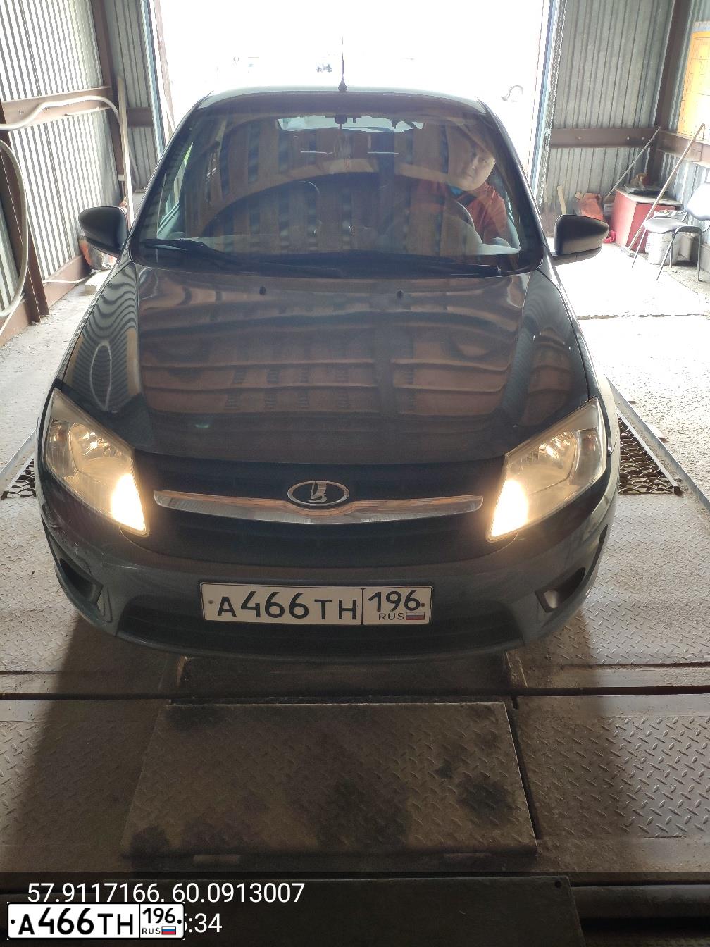 Фото автомобиля LADA 2191 GRANTA, 2014 — госномер А466ТН196. Цвет: СЕРО-СИНИЙ