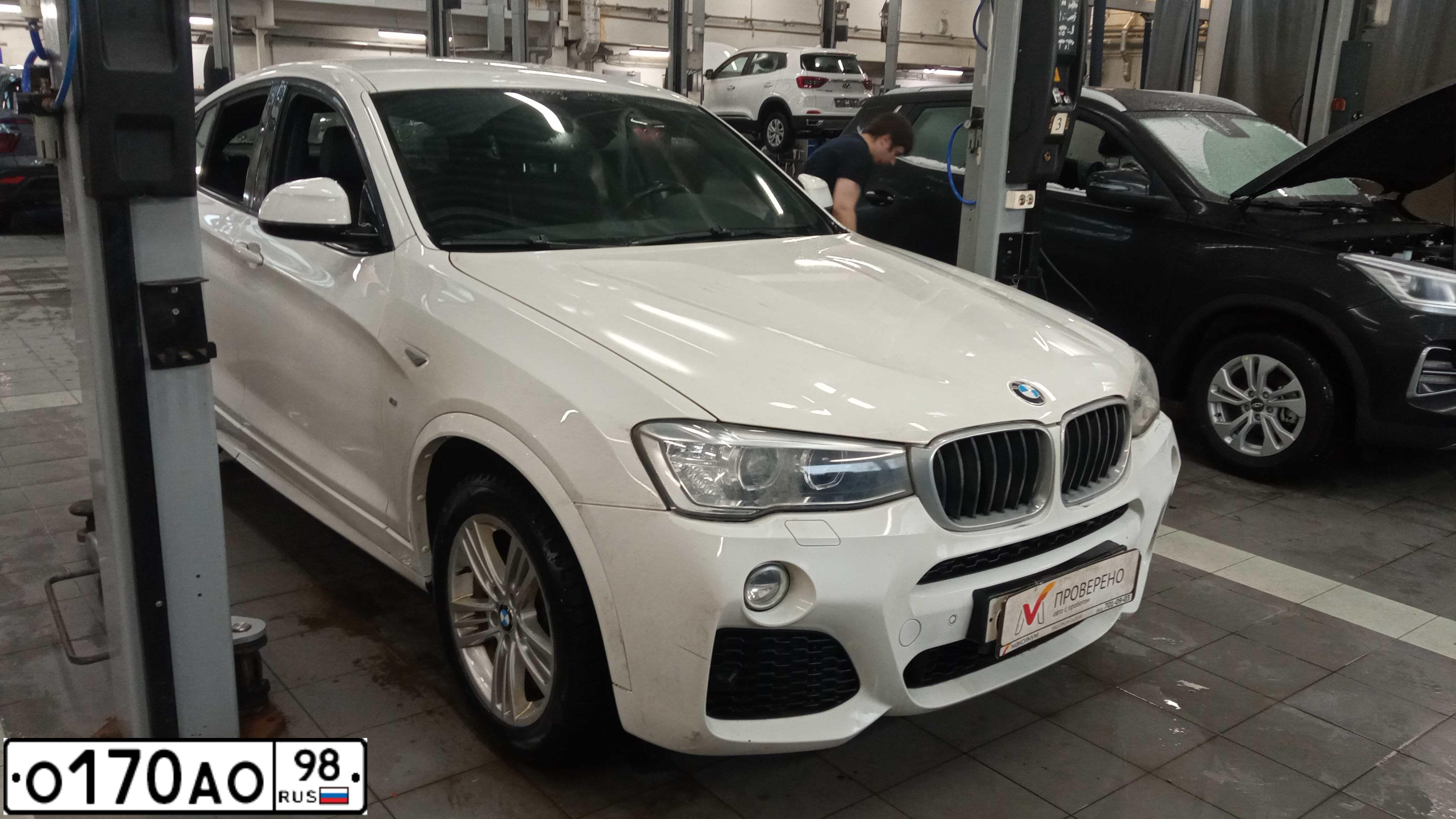 Фото автомобиля BMW X4, 2016 — госномер С666АО53. Цвет: Белый