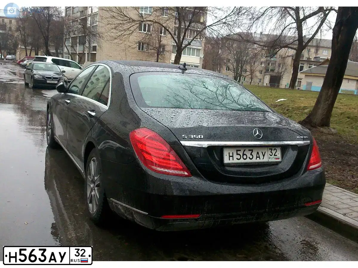 Фото автомобиля MERCEDES S-KLASSE, 2015 — госномер Н563АУ32. Цвет: ЧЕРНЫЙ