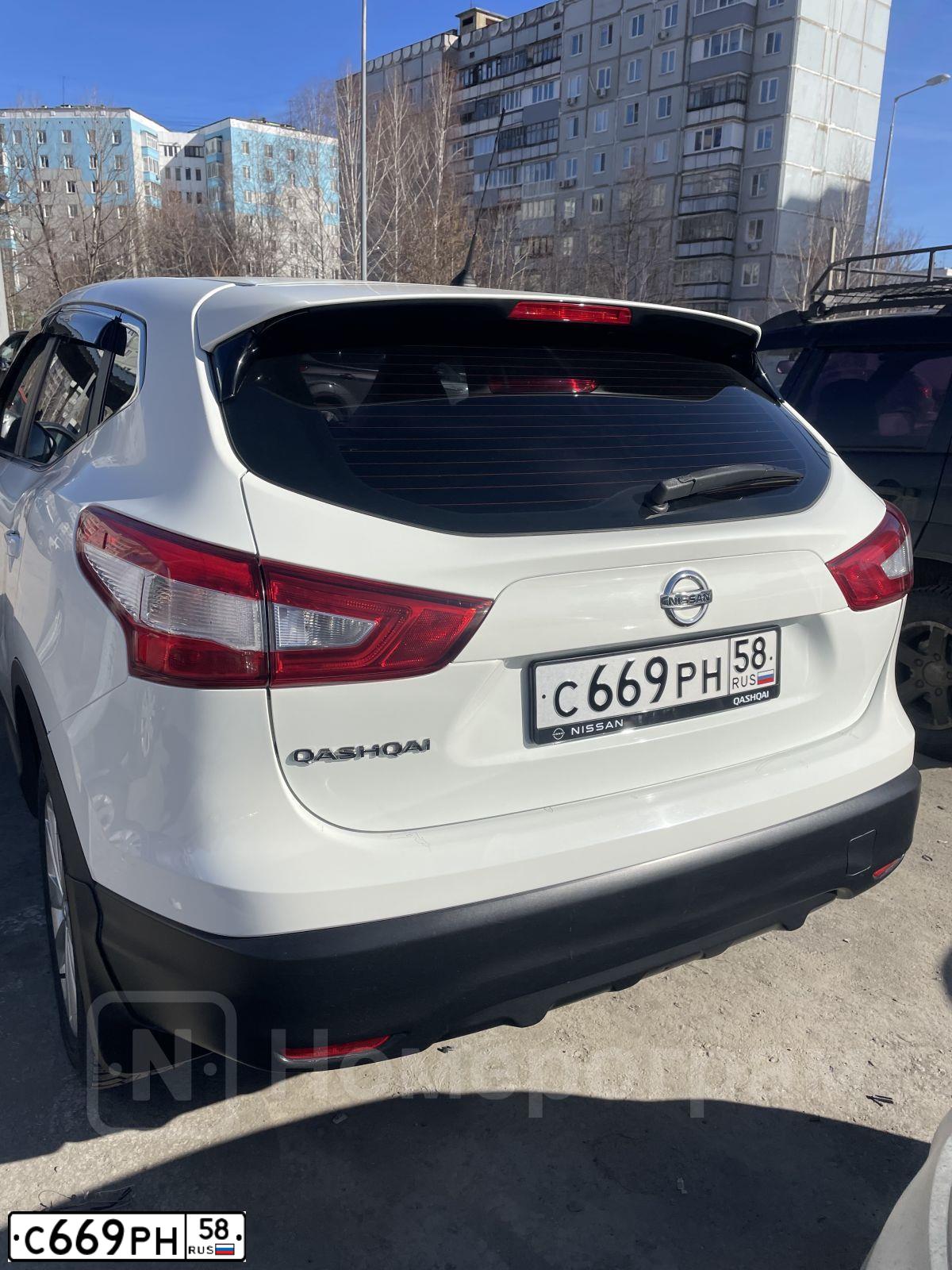 Фото автомобиля NISSAN QASHQAI, 2014 — госномер С669РН58. Цвет: Белый