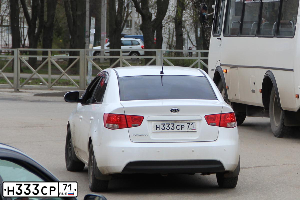 Фото автомобиля KIA CERATO, 2012 — госномер Н333СР71. Цвет: БЕЛЫЙ