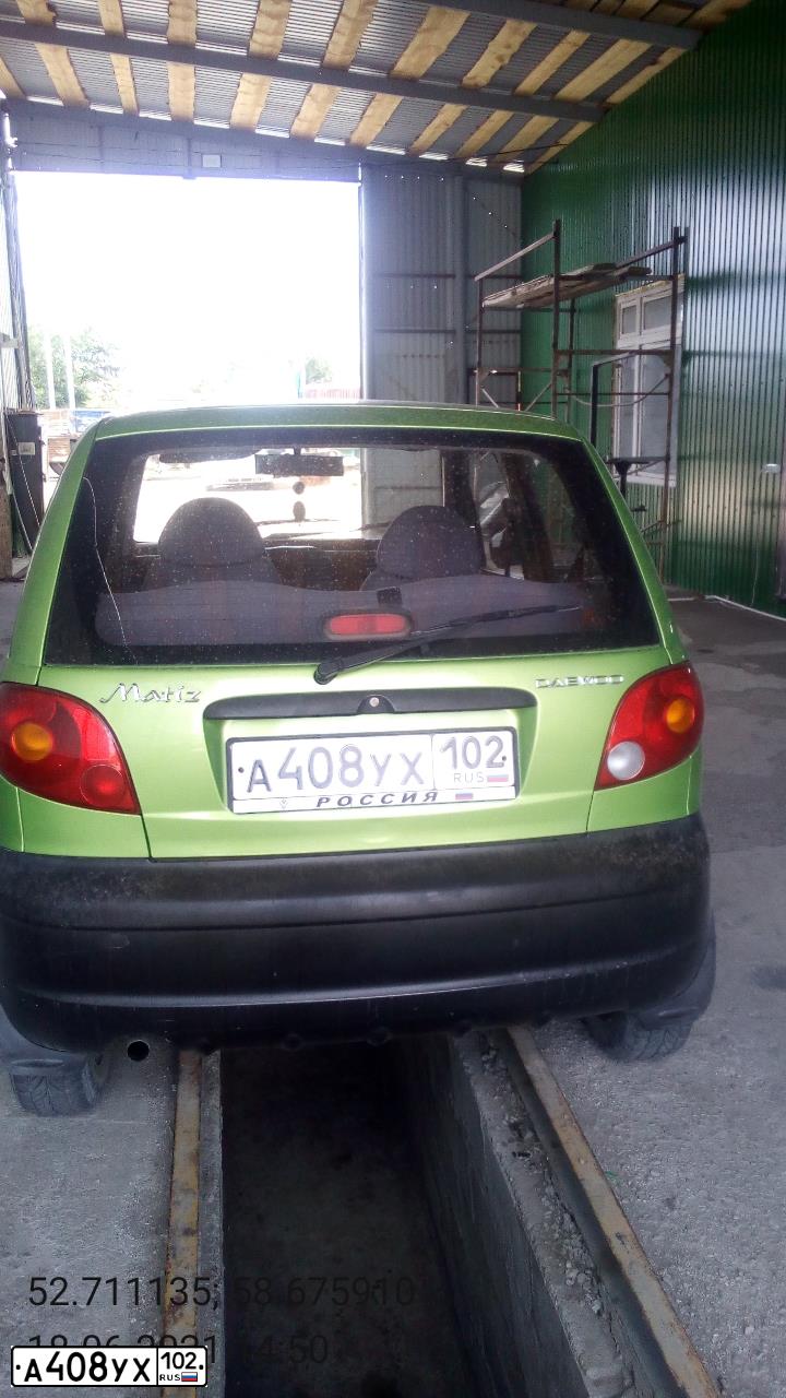 Фото автомобиля DAEWOO MATIZ, 2007 — госномер Е376НН702. Цвет: ЯРКО-САЛАТОВЫЙ